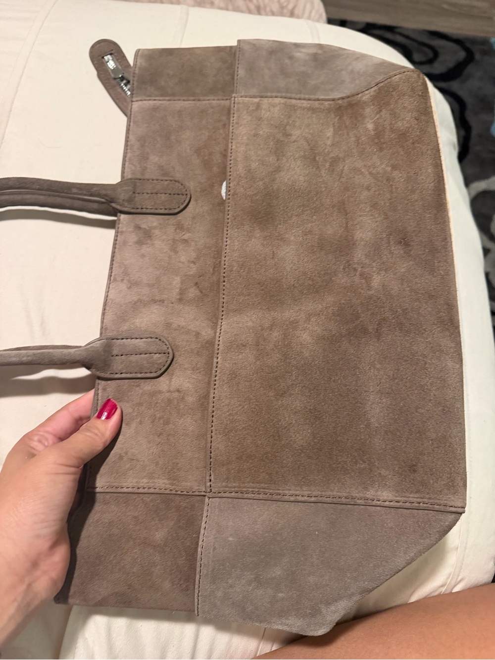 Quince Taupe Suede Tote Bag - Picture 10 of 11